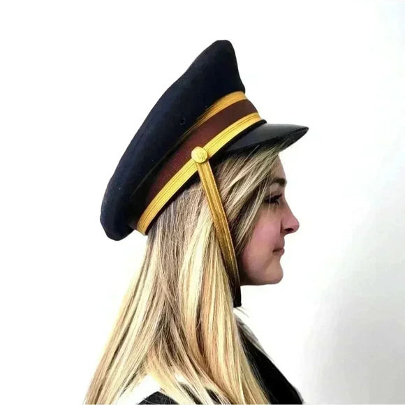 Vintage Other - Vintage 70s Flight Ace Fur Felt Military Hat